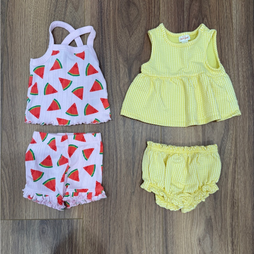 Two baby girl matching sets